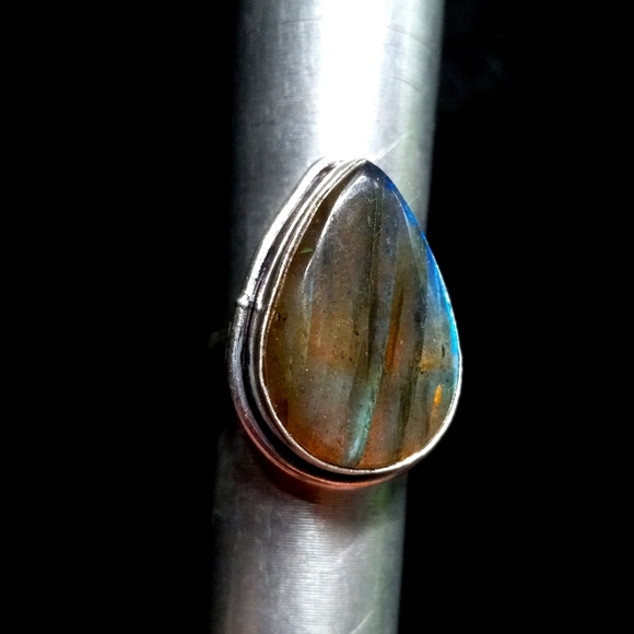 106 NWT Labradorite gemstone crystal 925 silver ring size 7 free shipping sale - Picture 5 of 8
